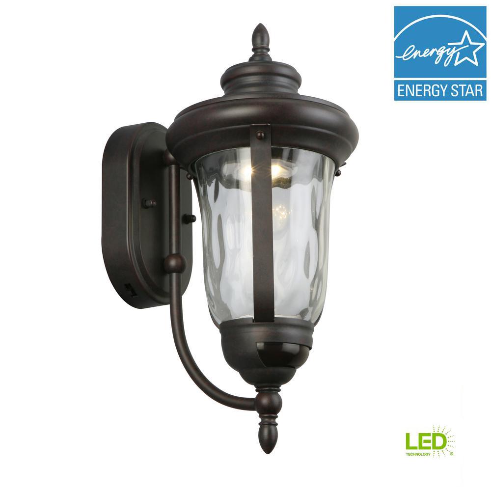 Bronze Motion Sensor Outdoor Integrated LED Medium Wall Mount Lantern