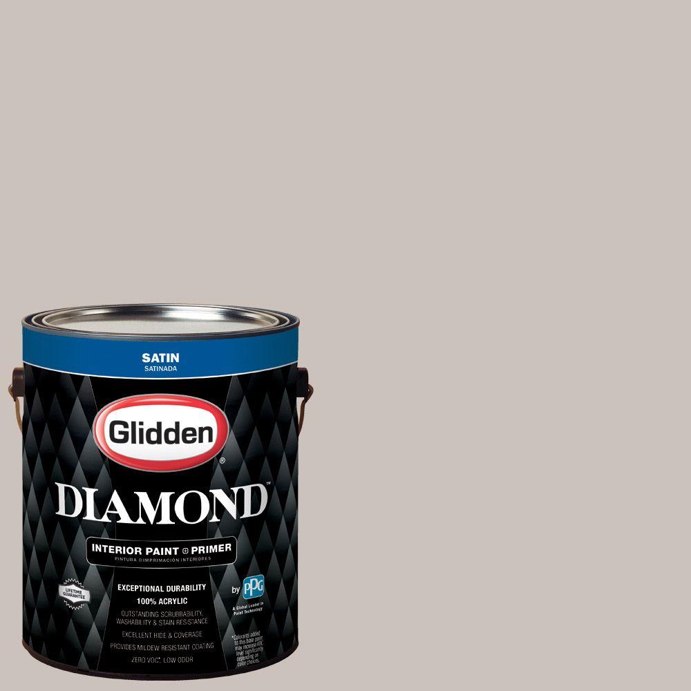 Glidden Diamond 1 gal. HDGWN09D Square Taupe Satin Interior Paint with PrimerHDGWN09DD