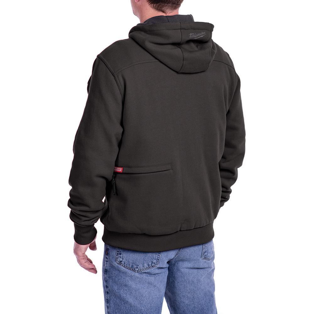 Lithium Ion 12 Volt M12 Cordless Black Heated Hoodie Milwaukee Mens