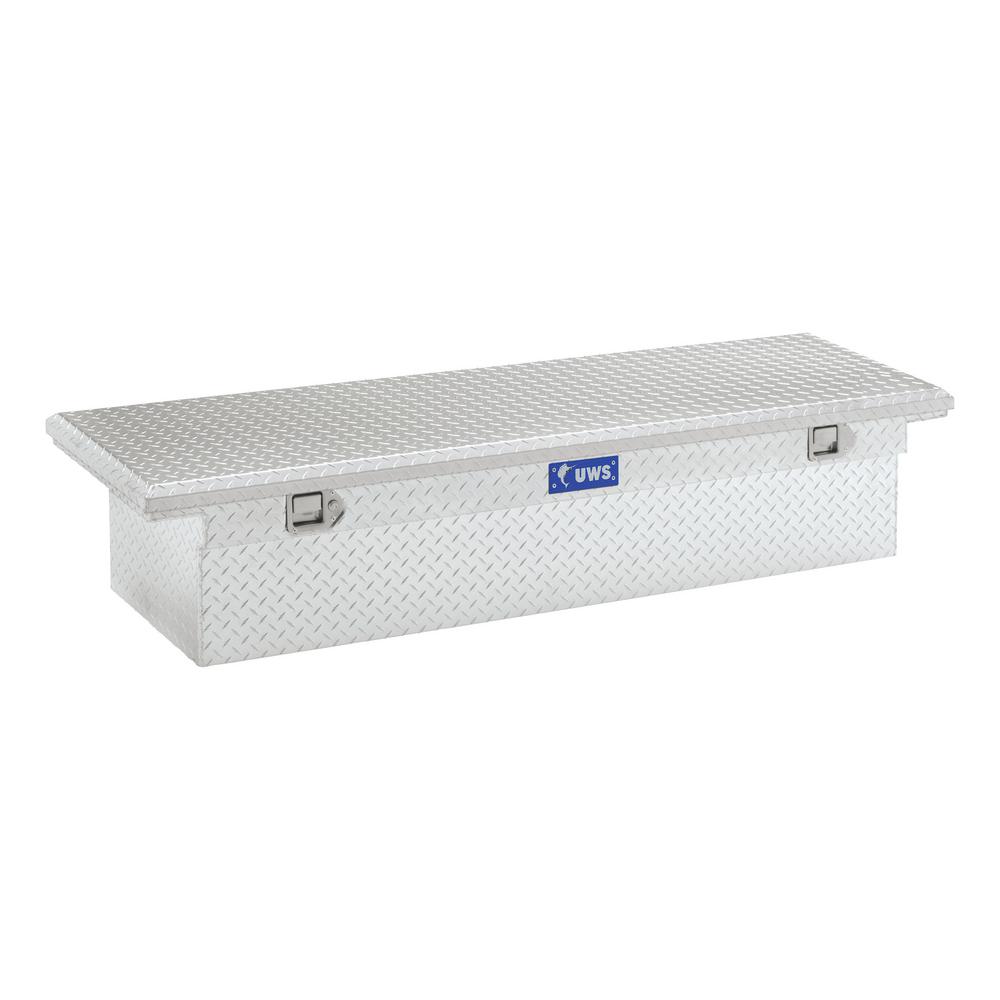 UWS TBS-60-A-LP 60 Single Lid Low Profile Aluminum Toolbox with Beveled Insulated Angled Crossover Toolbox