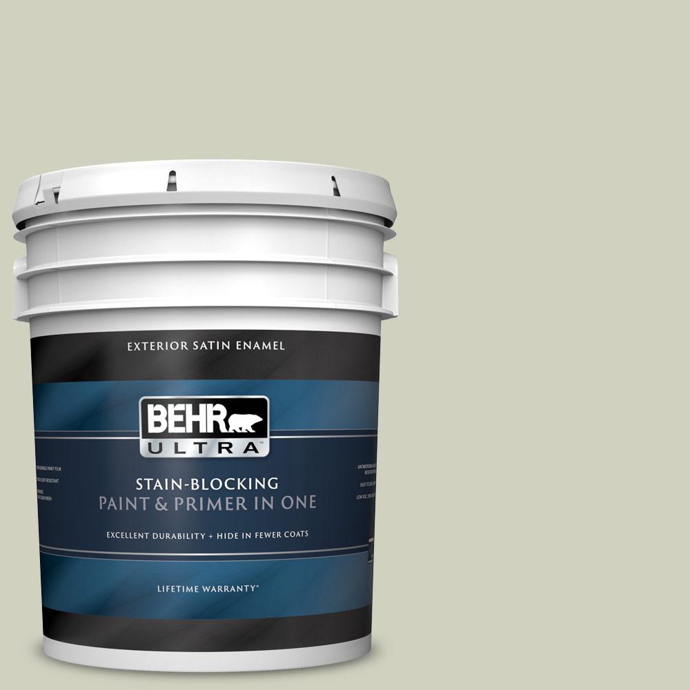 BEHR ULTRA 5 gal. 400E3 Mountain Haze Satin Enamel Exterior Paint and