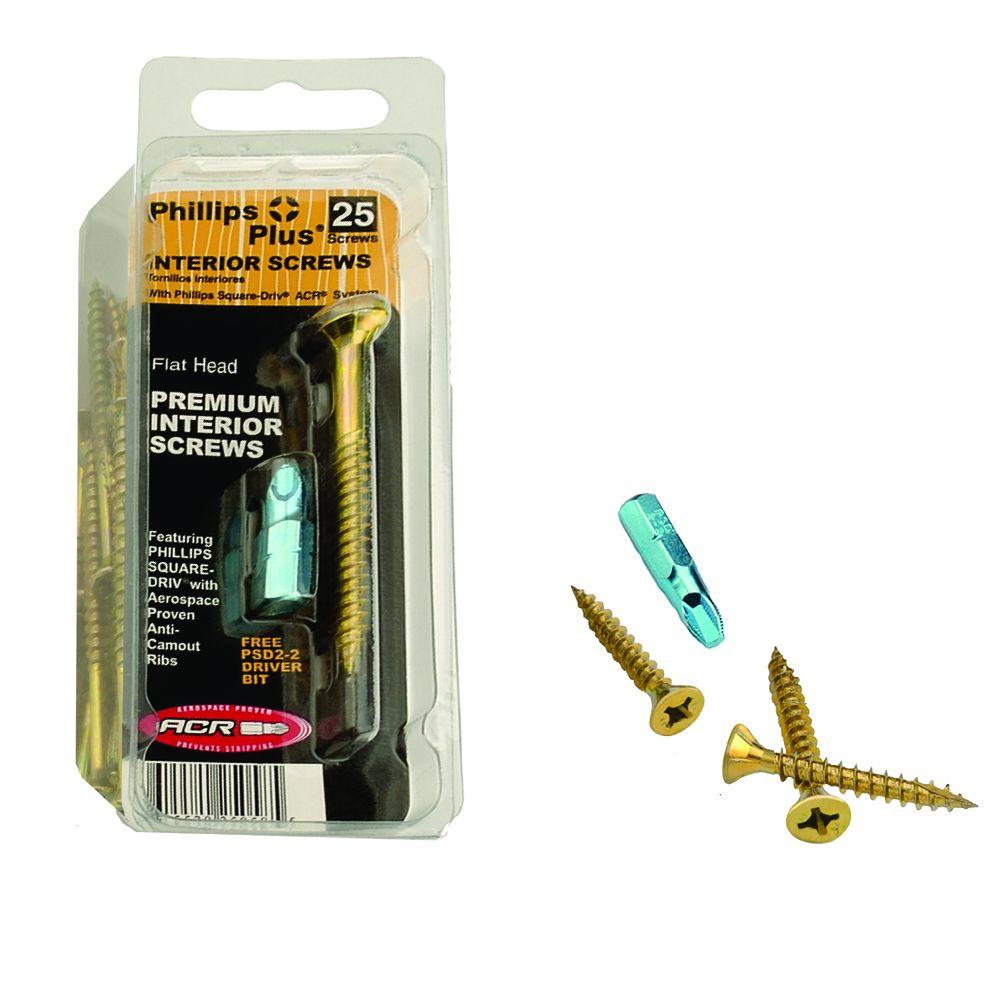 Phillips 7 1 in. PhillipsSquare FlatHead Wood Screws (25Pack)25100