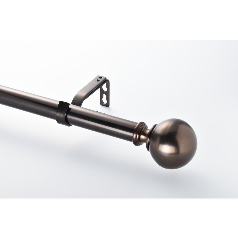 36 72 In Telescoping 1 In Ball Drapery Single Rod Set In Oil