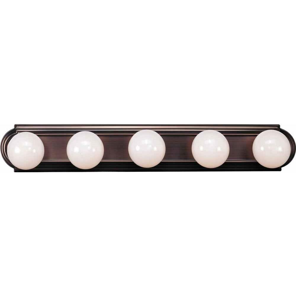 Volume Lighting 5 Light Indoor Antique Bronze Movie Beauty Makeup Hollywood Bath Or Vanity Light Bar Wall Mount Or Wall Sconce V1125 79 The Home Depot