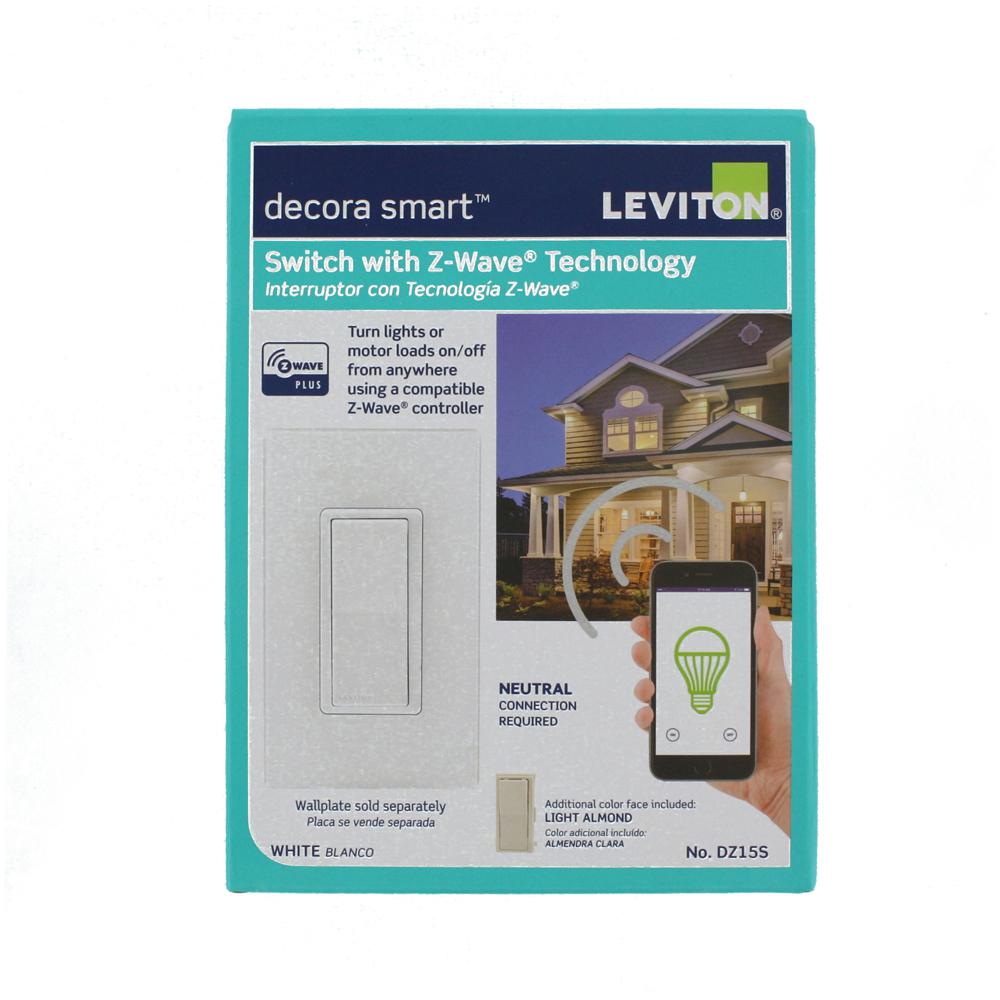 Leviton Decora Smart Light Switch With Z Wave Technology Wallplate Included White