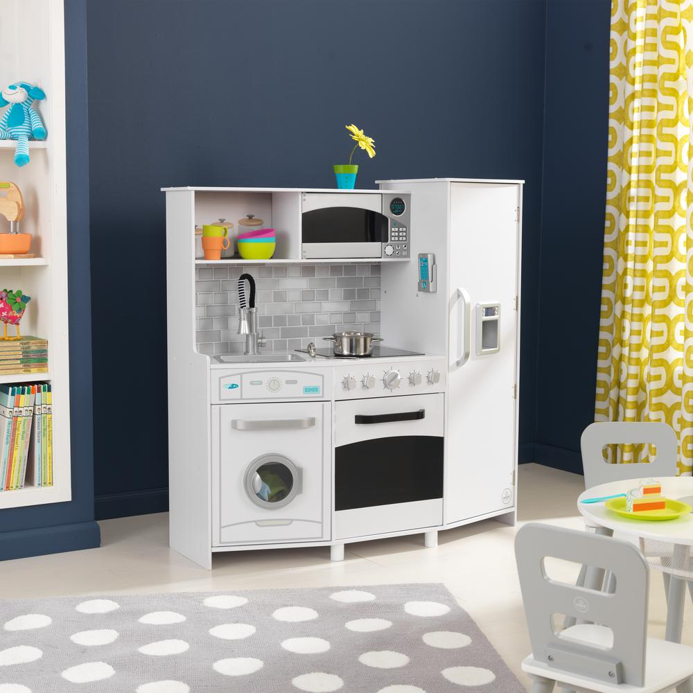 KidKraft White Large Play Kitchen 53369 The Home Depot