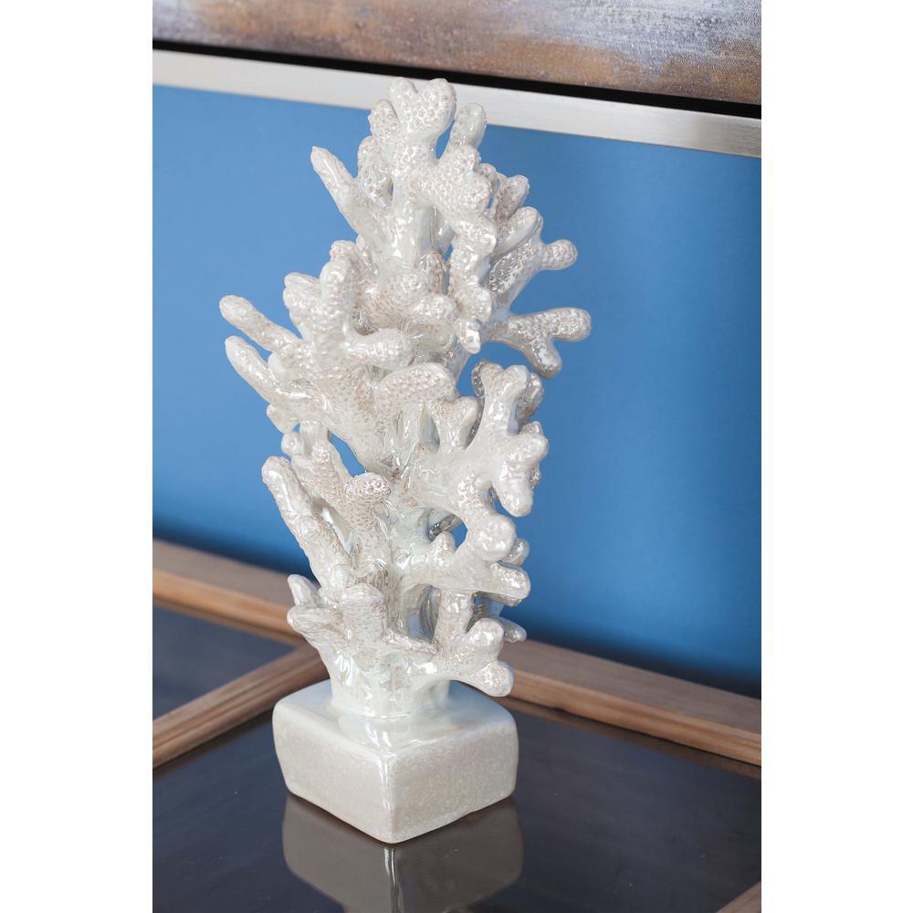 13 in. Coral Ceramic Decorative Sculpture in White62197 The Home Depot