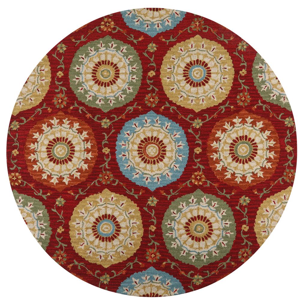 Home Decorators Collection Paradise Red 8 ft. x 8 ft. Round Area Rug
