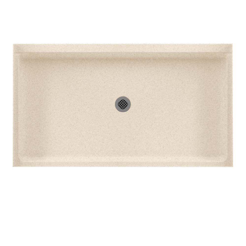 Porcelain Coated Steel Shower Bases Pans Showers The Home Depot 32 In X 60 Solid Surface Single Threshold Center Drain