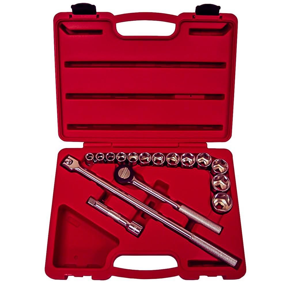 45 Piece 3//8/" Drive Standard and Deep SAE and Metric Spline Socket Set KTI20045