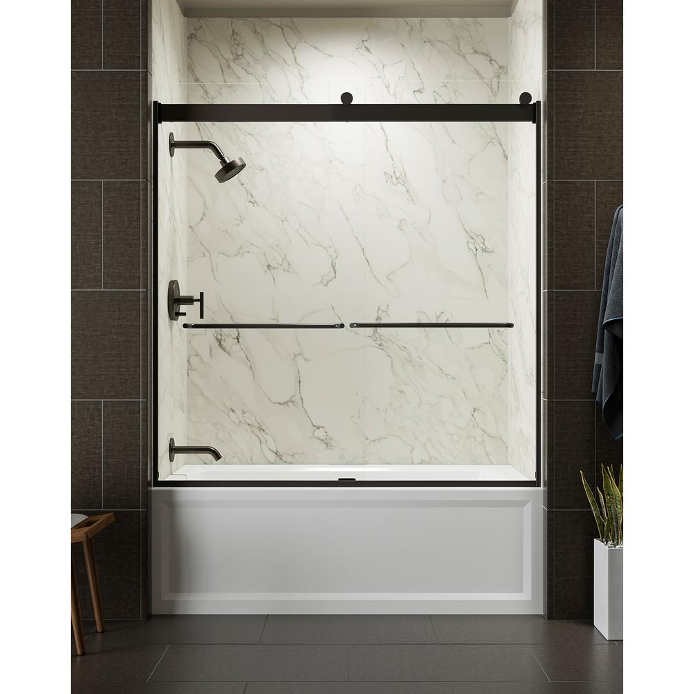 KOHLER 706000-L-ABZ Levity Bath Door Crystal Clear glass with Anodized Dark Bronze frame