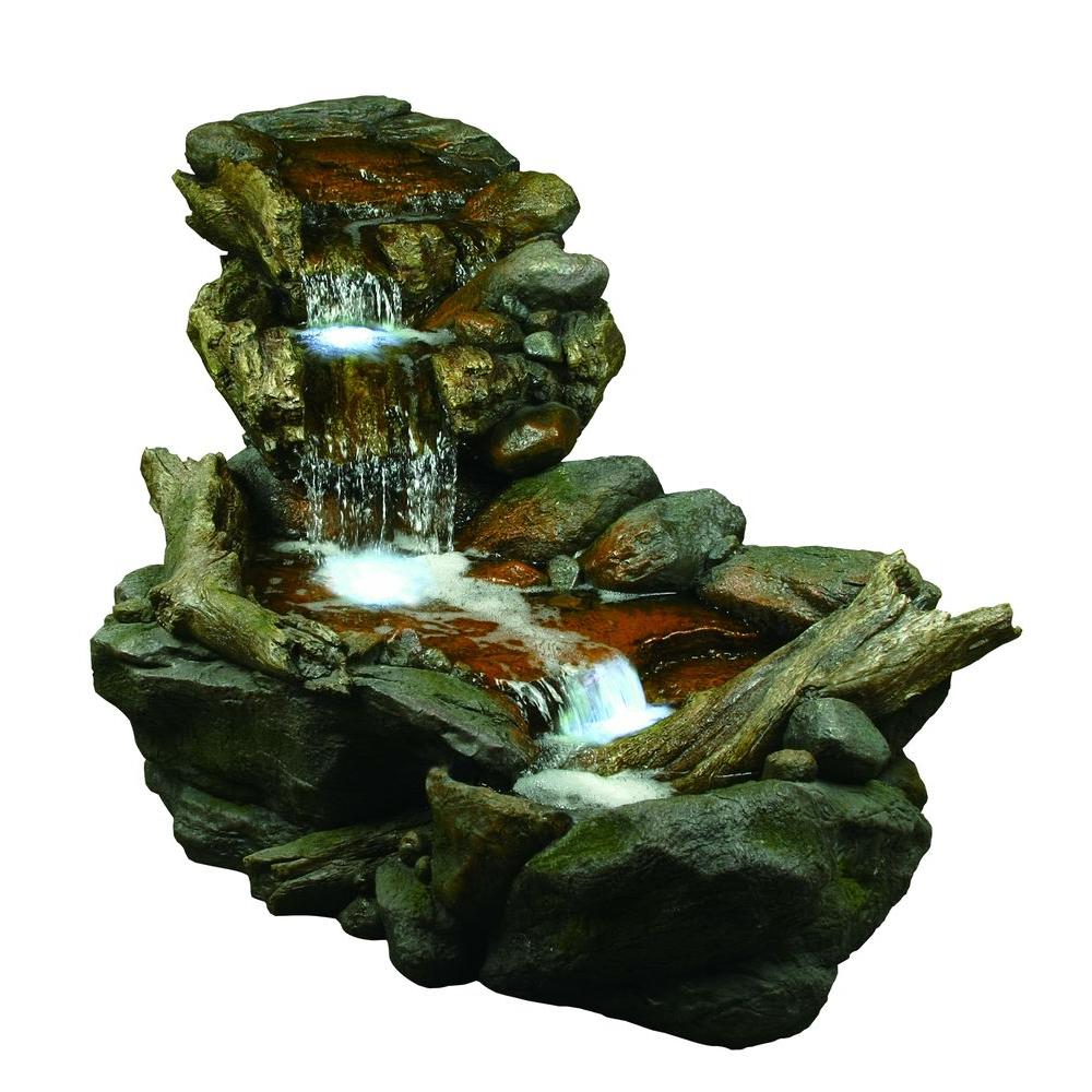 Alpine 3 Tier Rainforest Fountain With Led Lights Win558 The Home 3 Tier Rainforest Fountain With Led Lights