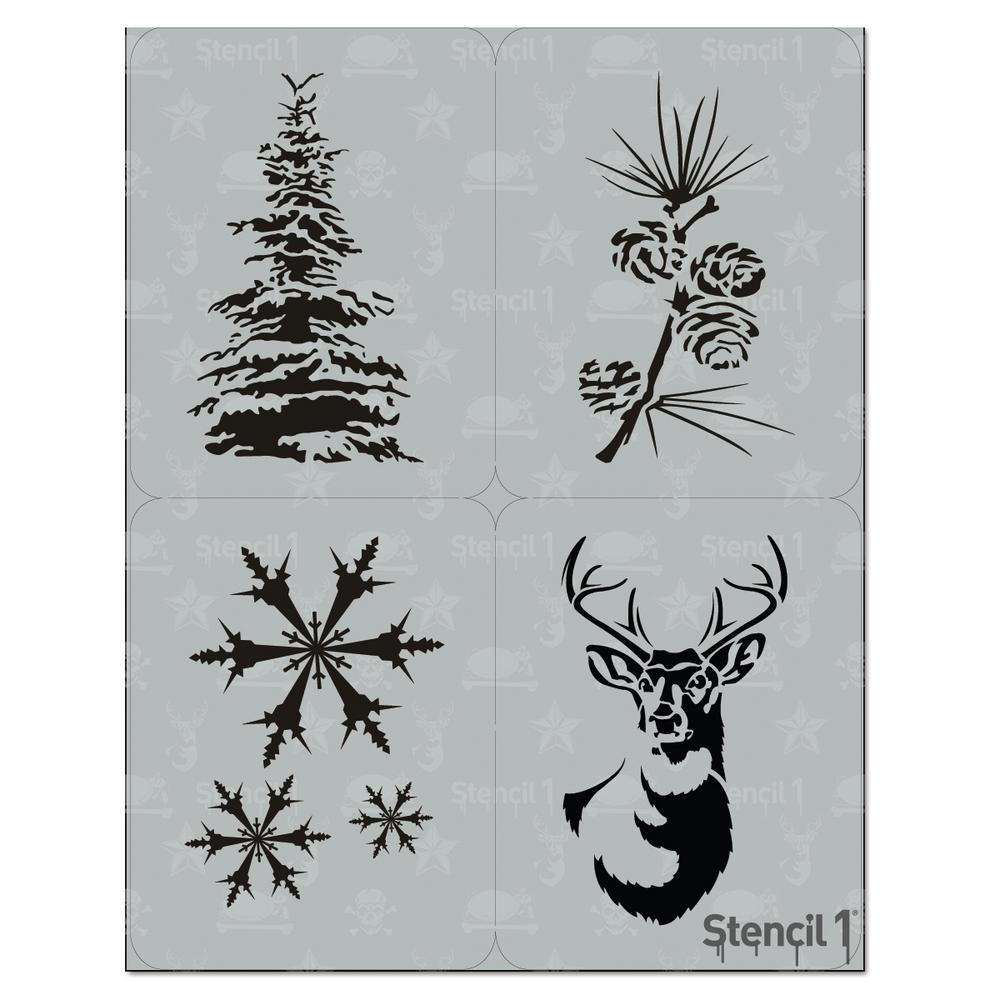 Stencil1 Winter Holiday Stencil Set 4 Pack S1 01 HOL01 The Home Depot