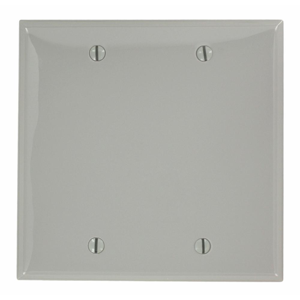Leviton Gray 2Gang Blank Plate Wall Plate (1Pack)80725GY The Home