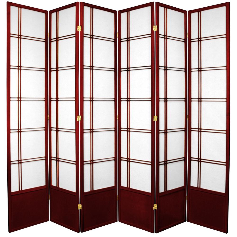 7 ft. Rosewood 6-Panel Room Divider-84-DC-RWD-6P - The ...