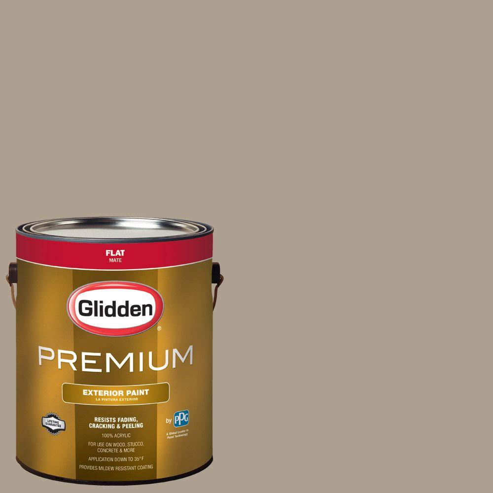 Glidden Premium 1gal. HDGWN25 Neutral Wheat Flat Latex Exterior Paint