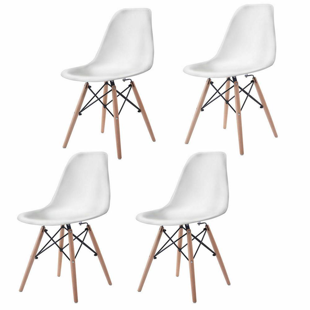 Möbel Inspired Vintage Retro ABS Plastic White Black Grey Set of 4