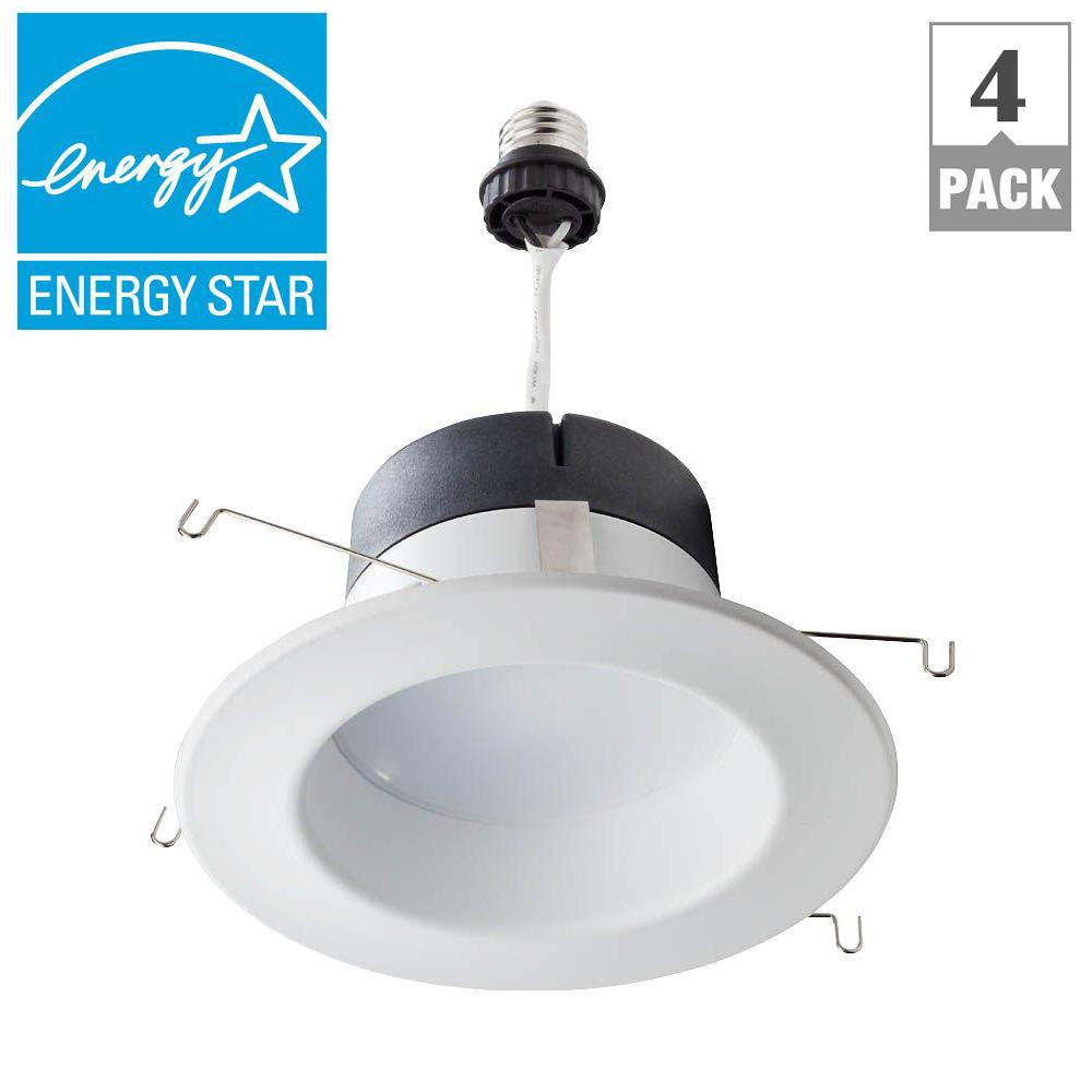 Halo RL 4 in. White Integrated LED Recessed Ceiling Light Fixture ...