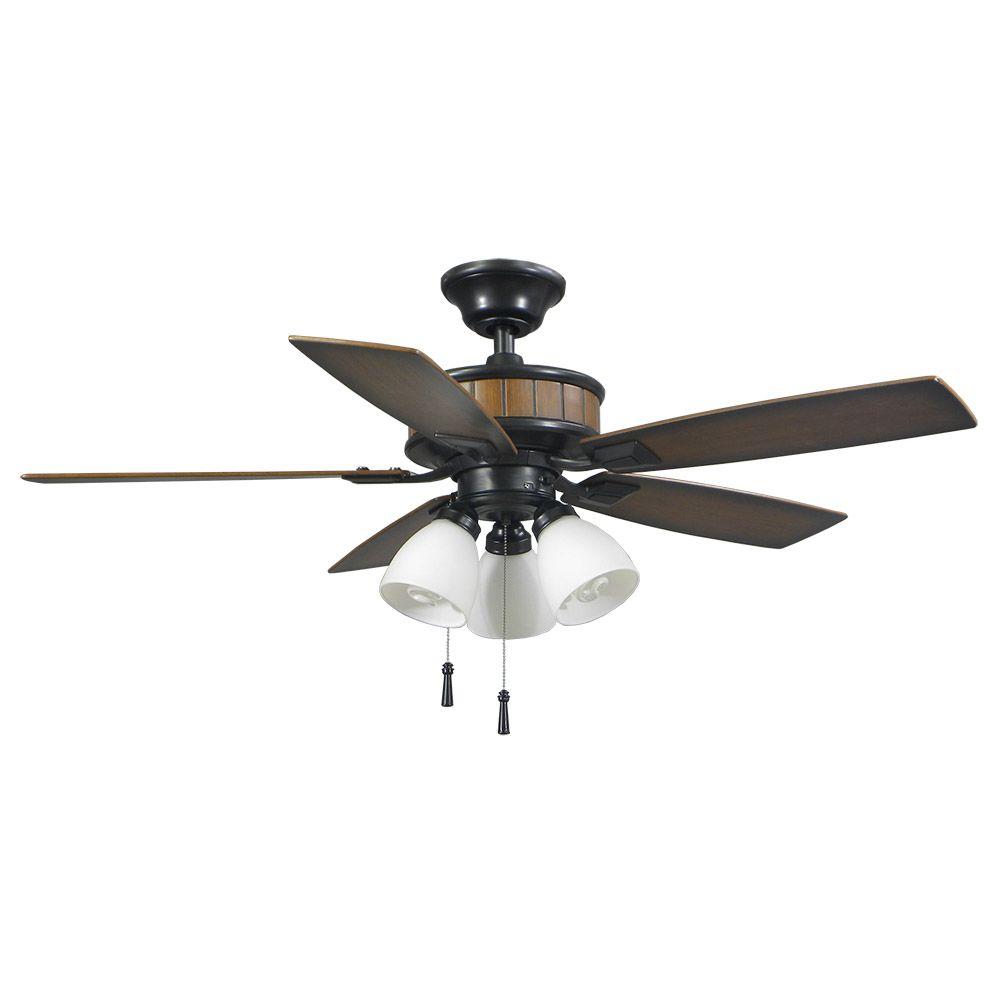 Hampton Bay Riverwalk 42 In Led Indoor Outdoor Natural Iron Ceiling Hampton Bay Riverwalk 42 In Led Indoor Outdoor Natural Iron Ceiling Fan With Light Kit 43242 The Home Depot
