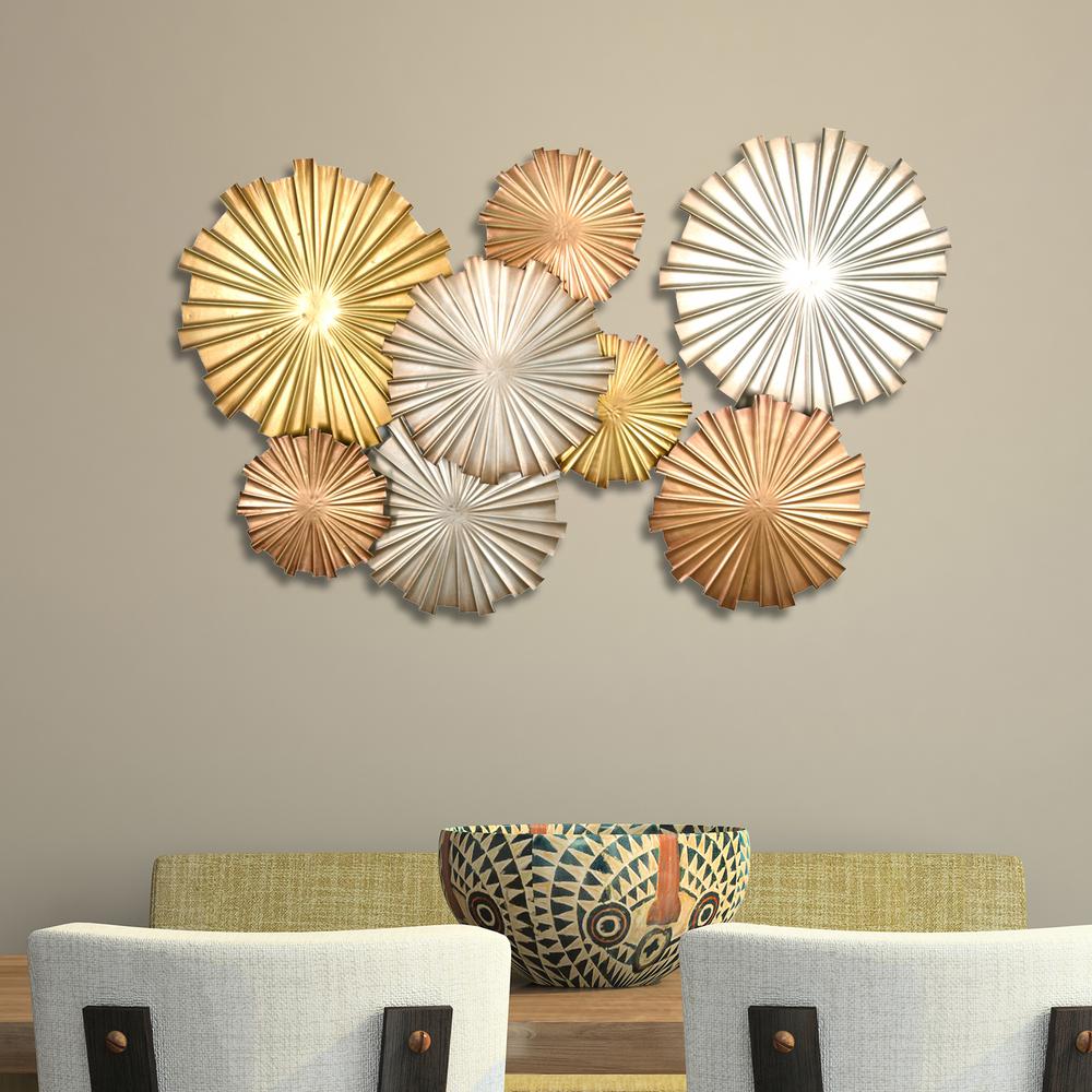 Stratton Home Decor Multi Metallic Circles Wall Spc 954 The Stratton Home Decor Multi Metallic Circles Wall