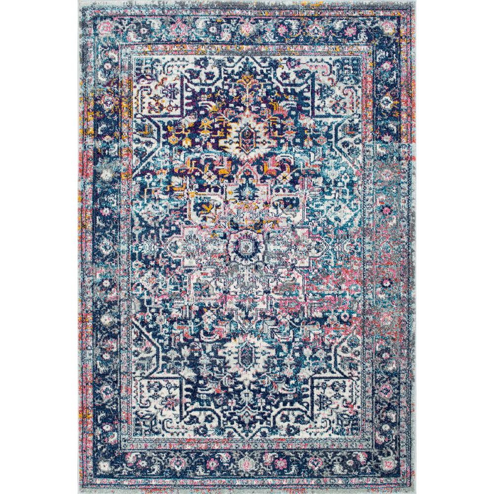 Nuloom 9 X 12 Area Rugs The Home Depot Persian Vintage Raylene Blue 7 Ft X 9 Area Rug