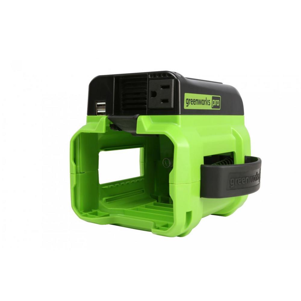 Greenworks PRO 300Watt 60Volt Button Start Power Inverter with 2.0 Ah