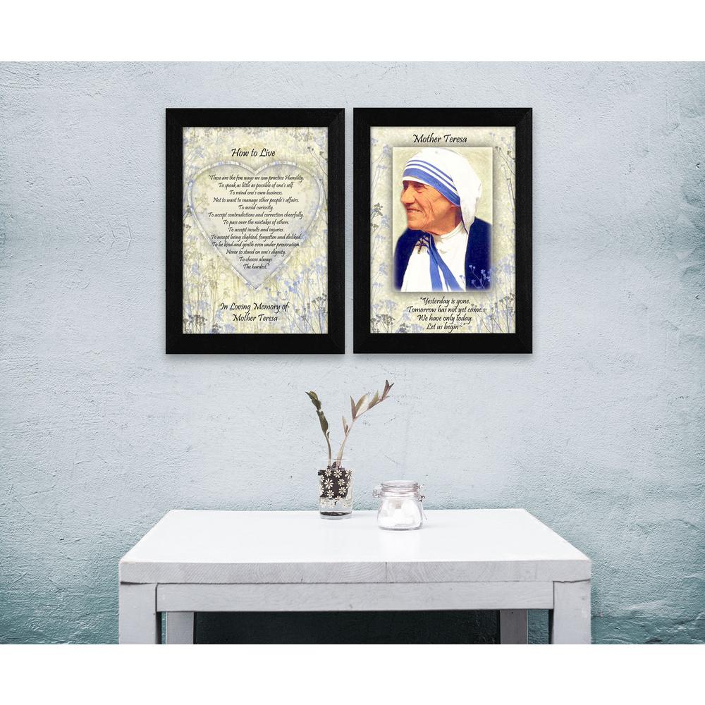 Trendydecor4u 14 In X 10 How To Live Es By Mother Teresa How To Live Es By Mother Teresa Collection Printed Framed Wall Art