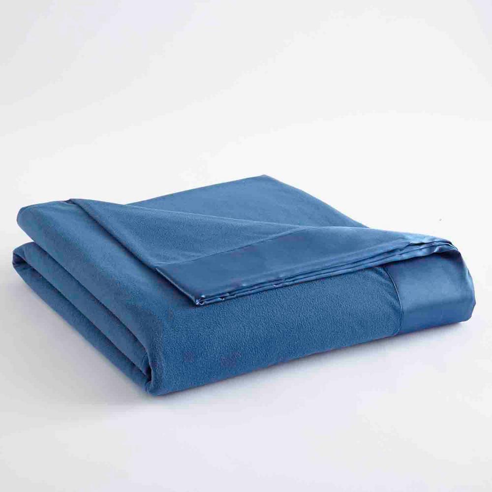 Micro Flannel Twin Smokey Mt Blue Year Round Polyester Sheet Blanket
