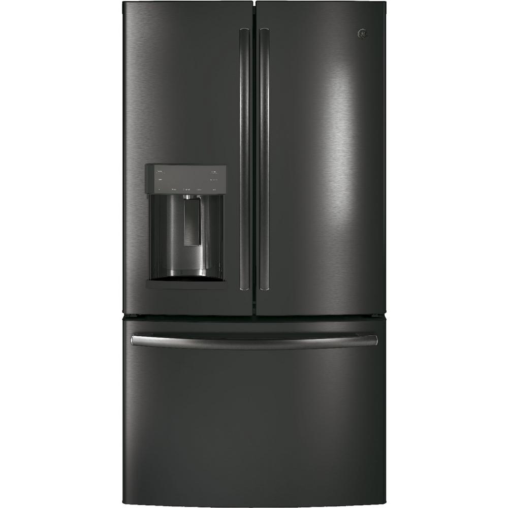 GE 22.2 cu. ft. French Door Refrigerator in Black Stainless Steel, Counter Depth, Fingerprint Resistant and ENERGY STAR