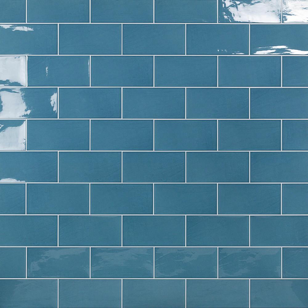 Ivy Hill Tile Barbados Blue 5 in. x 10 in. 9mm Polished Ceramic Wall