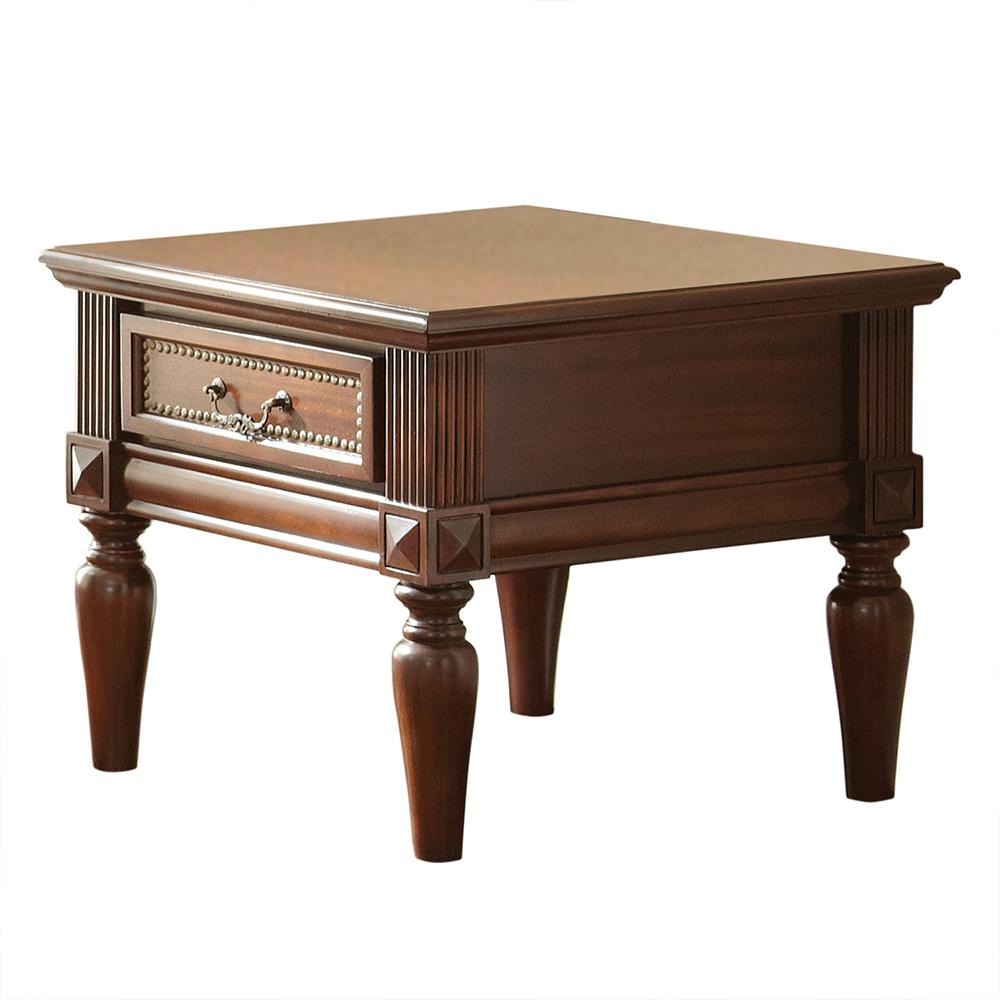 Davina Warm Brown Cherry End Table Dv100e The Home Depot