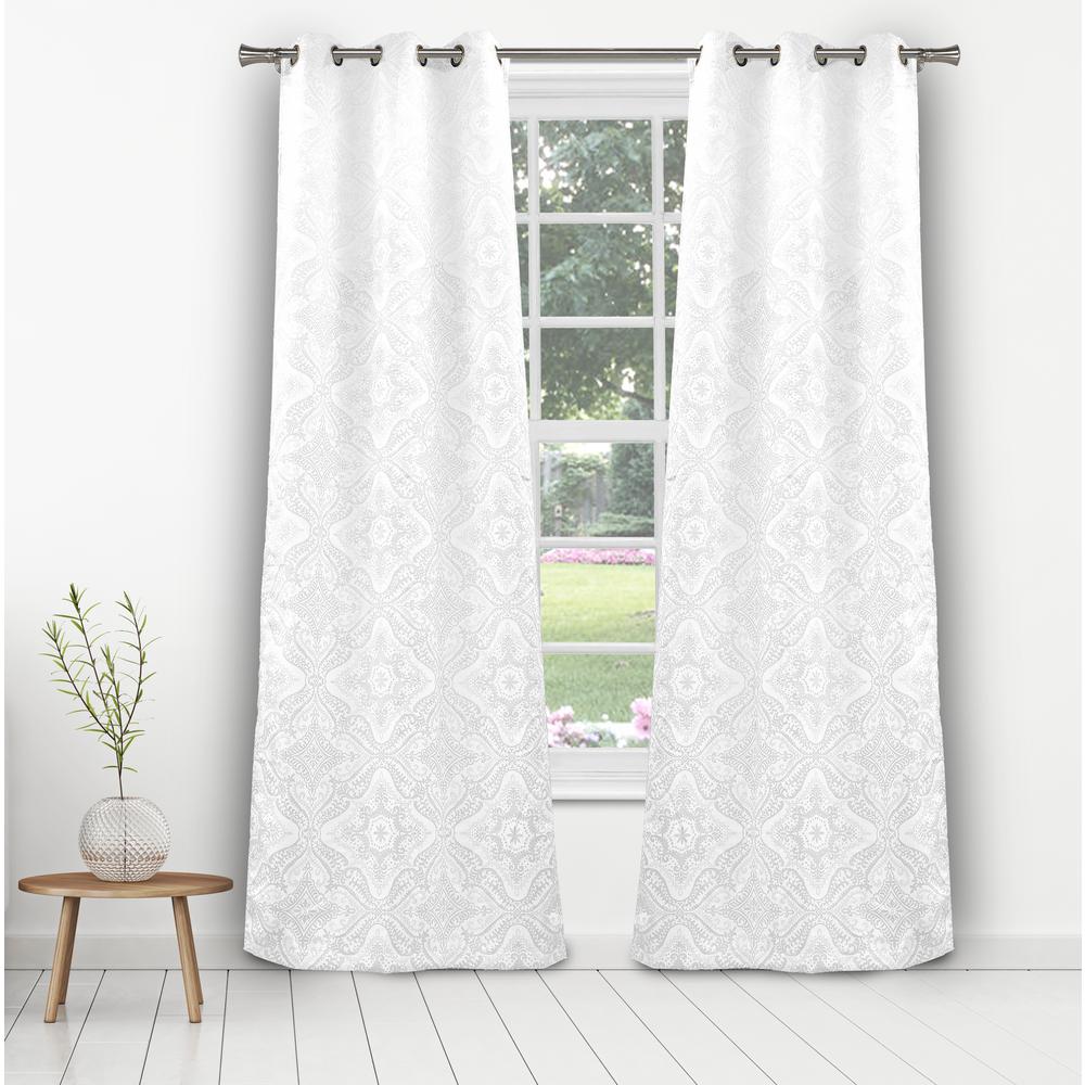 Duck River Courtney 36 In X 96 In L Polyester Room Darkening Curtain Panel In White 2 Pack