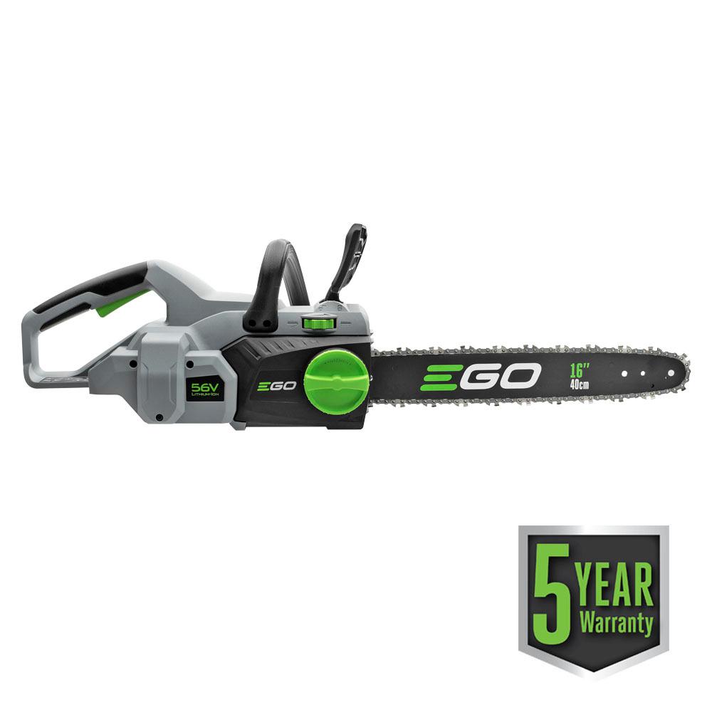 EGO 16 in. 56Volt LithiumIon Cordless Chainsaw, Rear Handle, Smooth