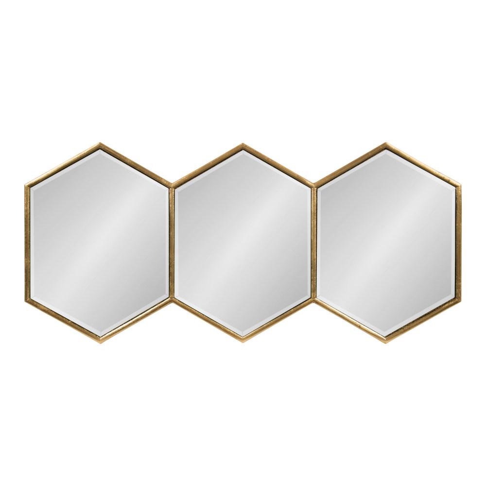 Kate and Laurel Roycen Hexagon Gold Wall Mirror 214845 The Home Depot