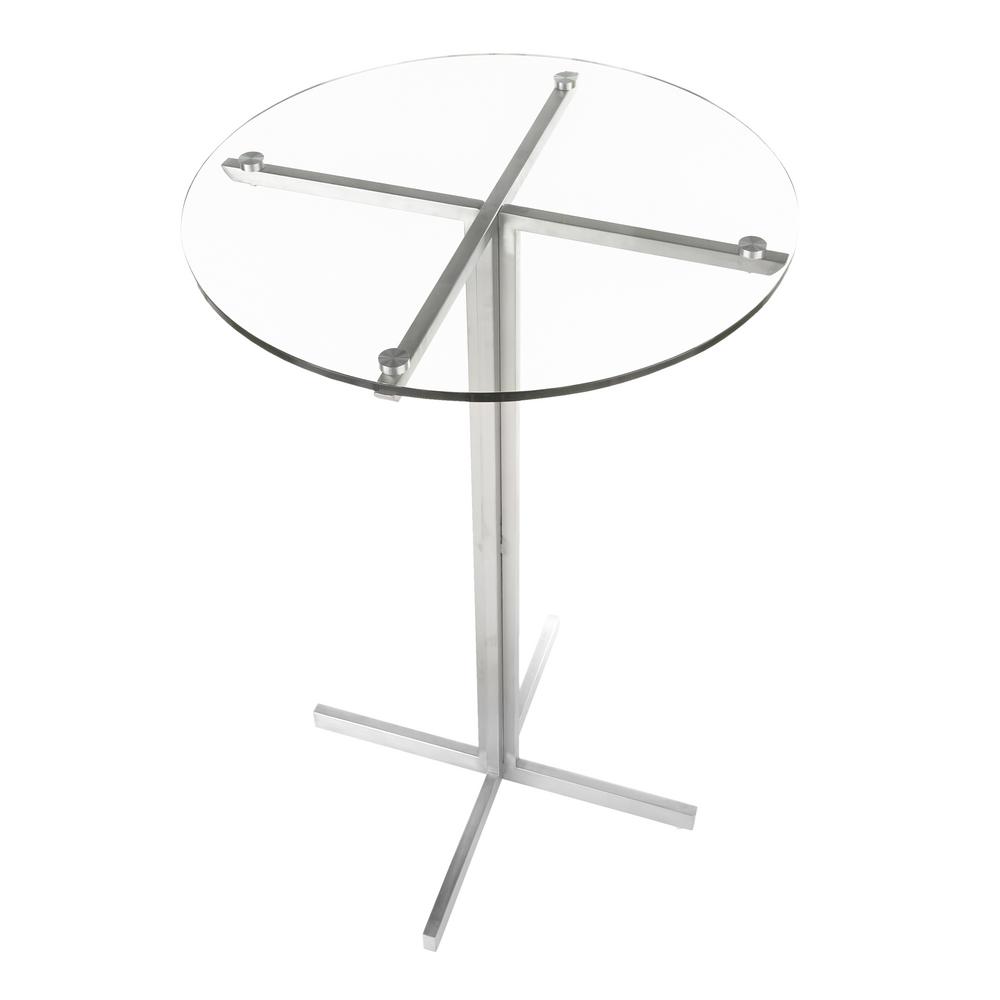 Lumisource Fuji Round Bar Table With Clear Tempered Gl Lumisource Fuji Round Bar Table With Clear Tempered Gl
