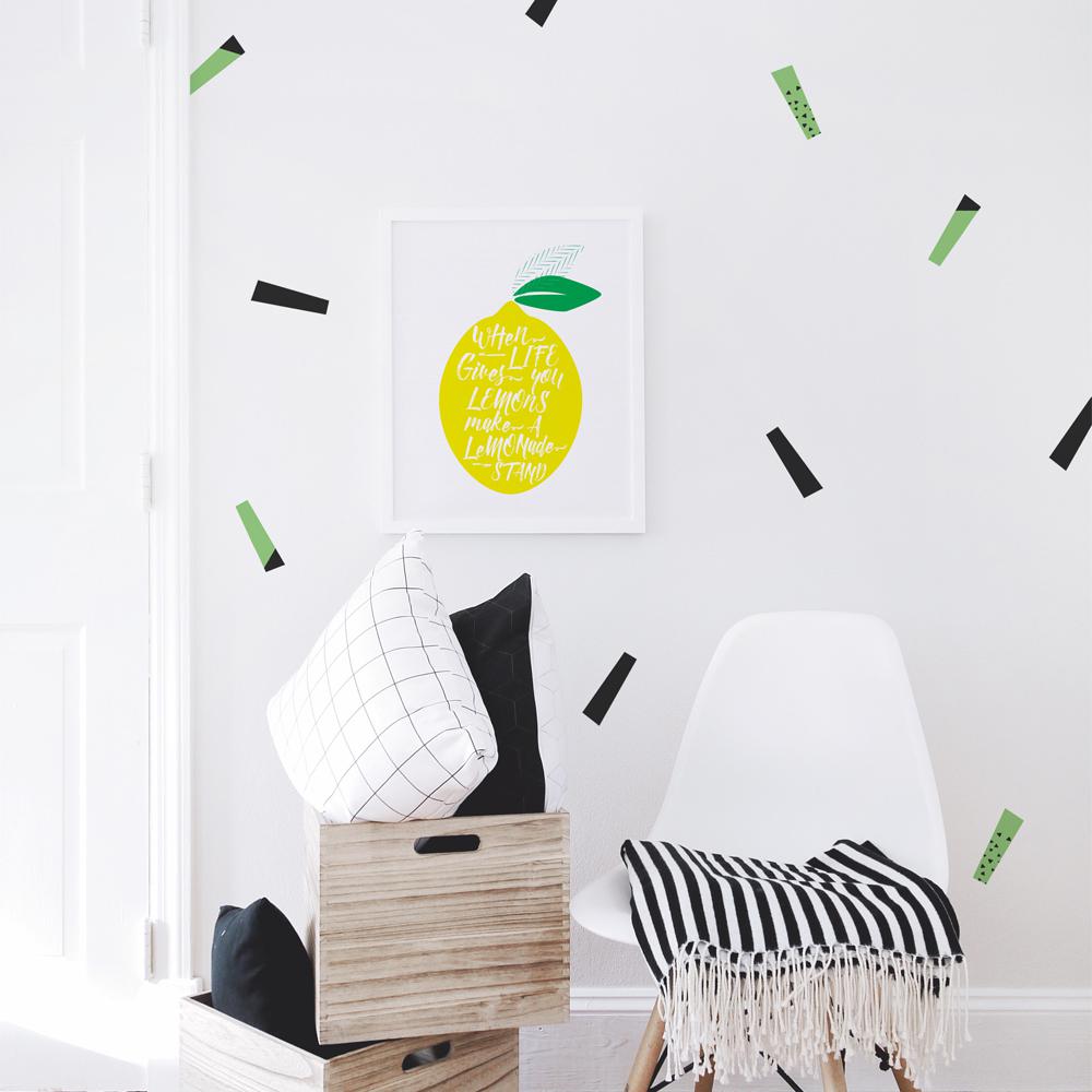 Streamers Wall Decal Black Grass Green