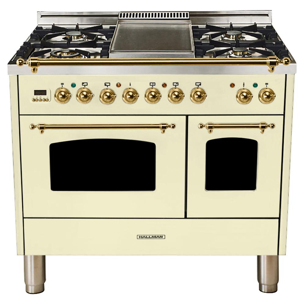 Hallman 40 in. 4.0 cu. ft. Double Oven Dual Fuel Italian ...