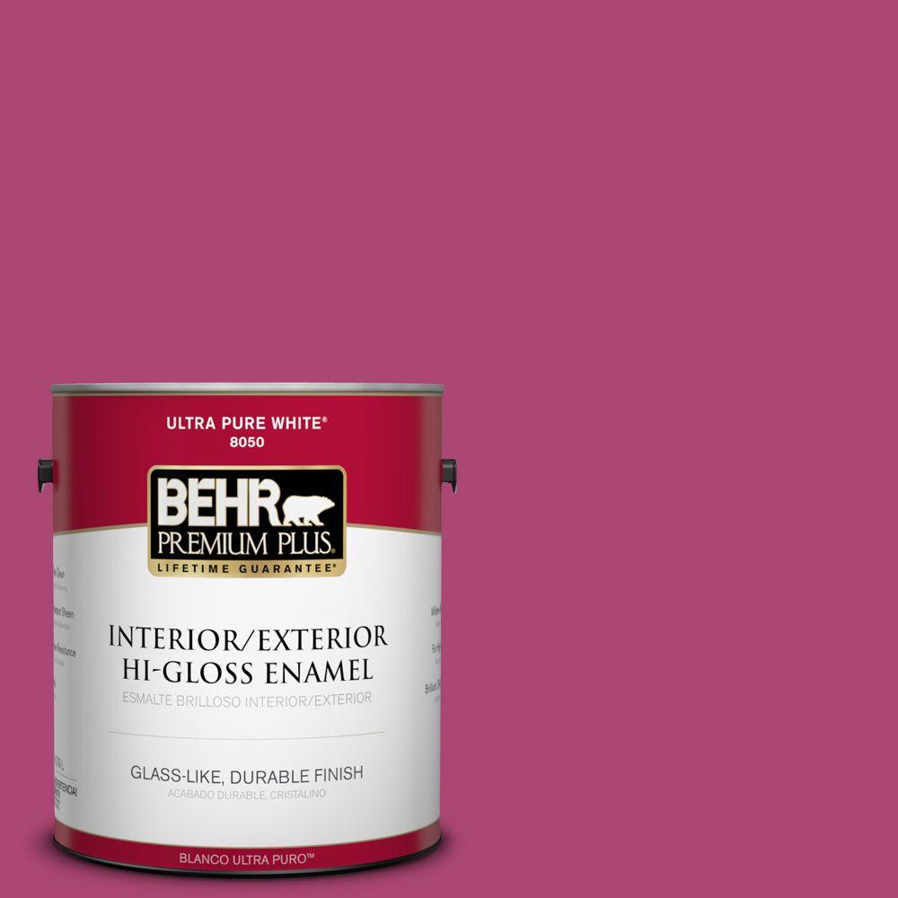 Behr Premium Plus 1 Gal 100b 7 Hot Pink Hi Gloss Enamel Interior 100b 7 Hot Pink Hi Gloss Enamel Interior Exterior Paint