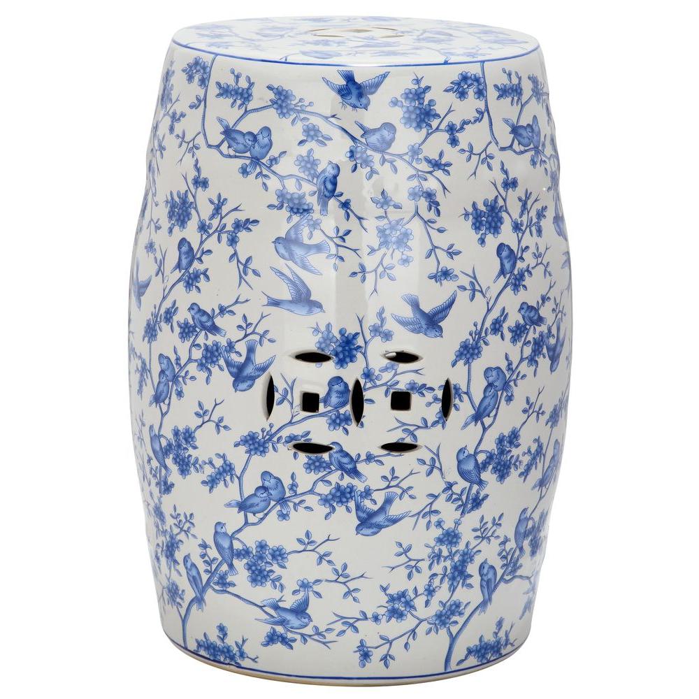 Safavieh Outdoor Side Tables Patio The Home Depot Blue Bird Pattern Ceramic Patio Stool