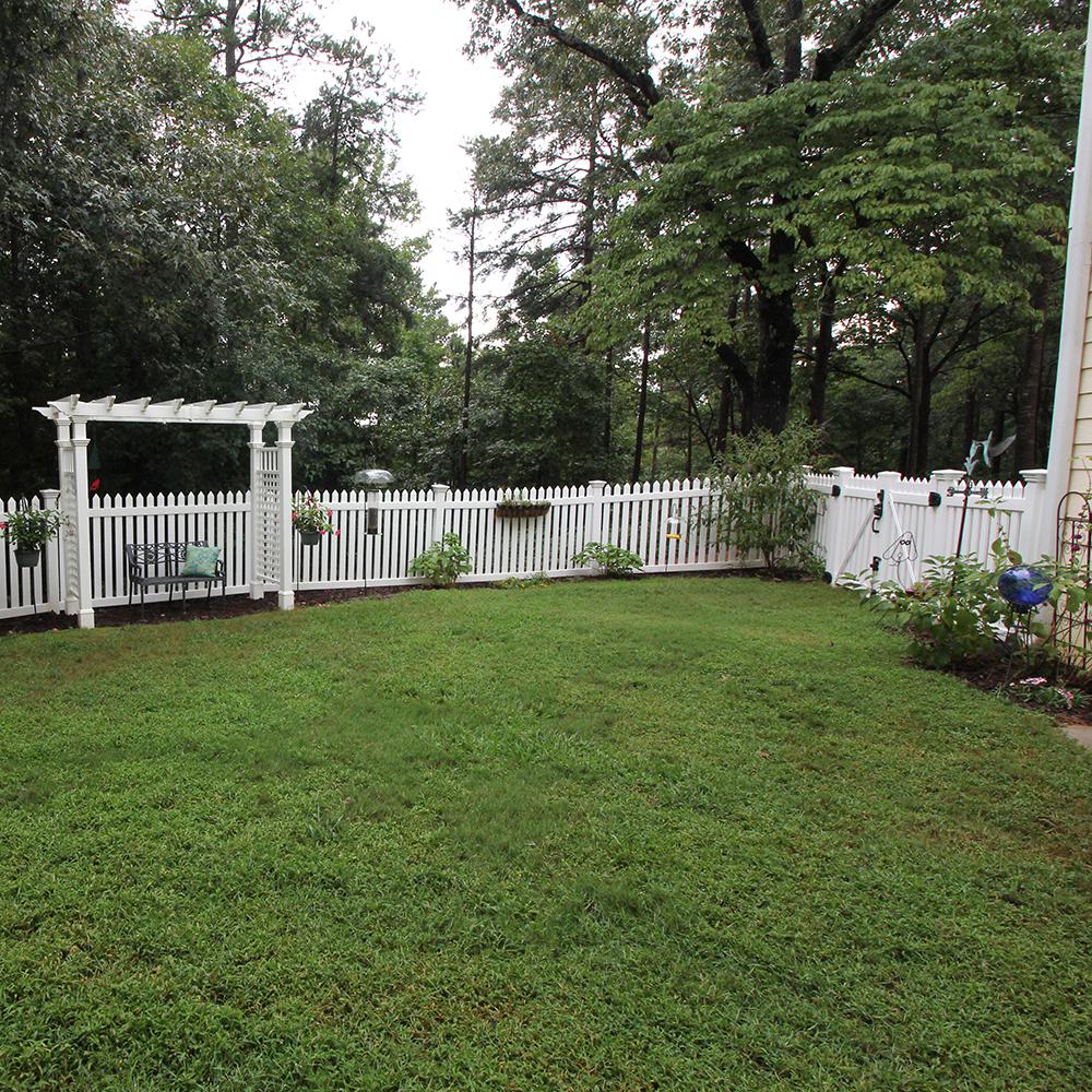 Weatherables Provincetown 3 Ft H X 8 Ft W White Vinyl Picket Fence Panel Kit Pwpi 3nr 3x8 The Home Depot