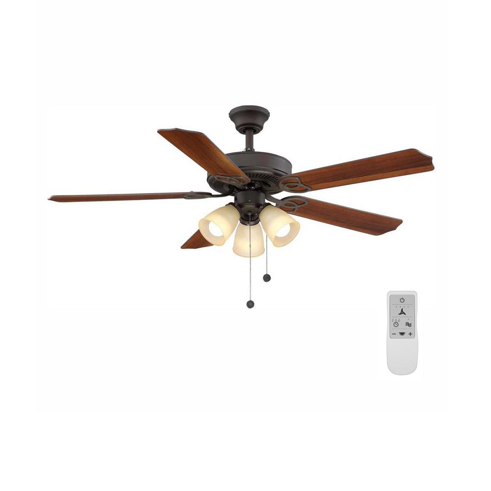 Brookhurst 52 In Led Oil Rubbed Bronze Ceiling Fan With Light And