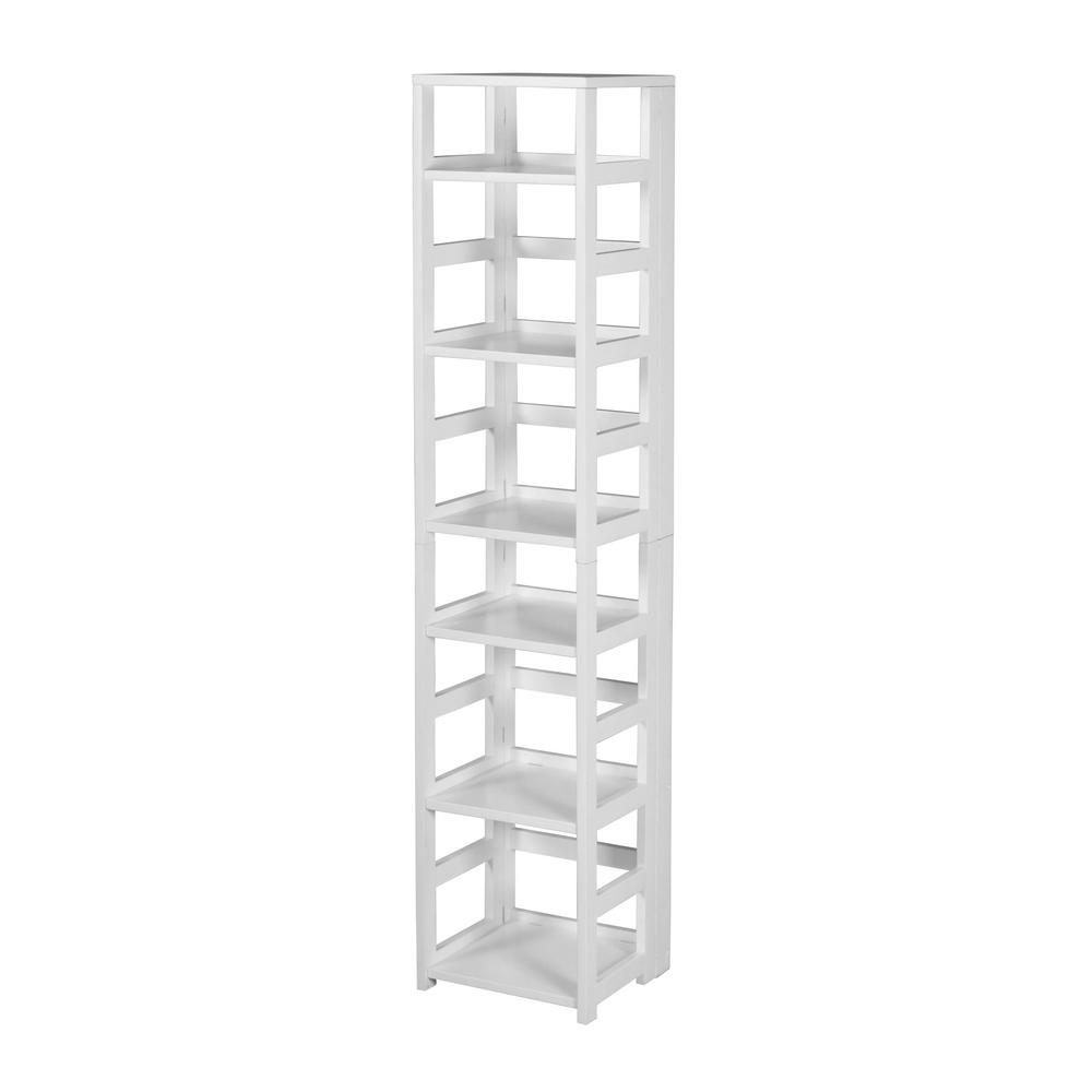 Niche Flip Flop White 6 Shelf Square Folding Bookcase Ffsq6712wh Niche Flip Flop White 6 Shelf Square Folding Bookcase