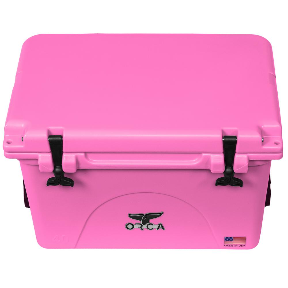 pink rolling cooler