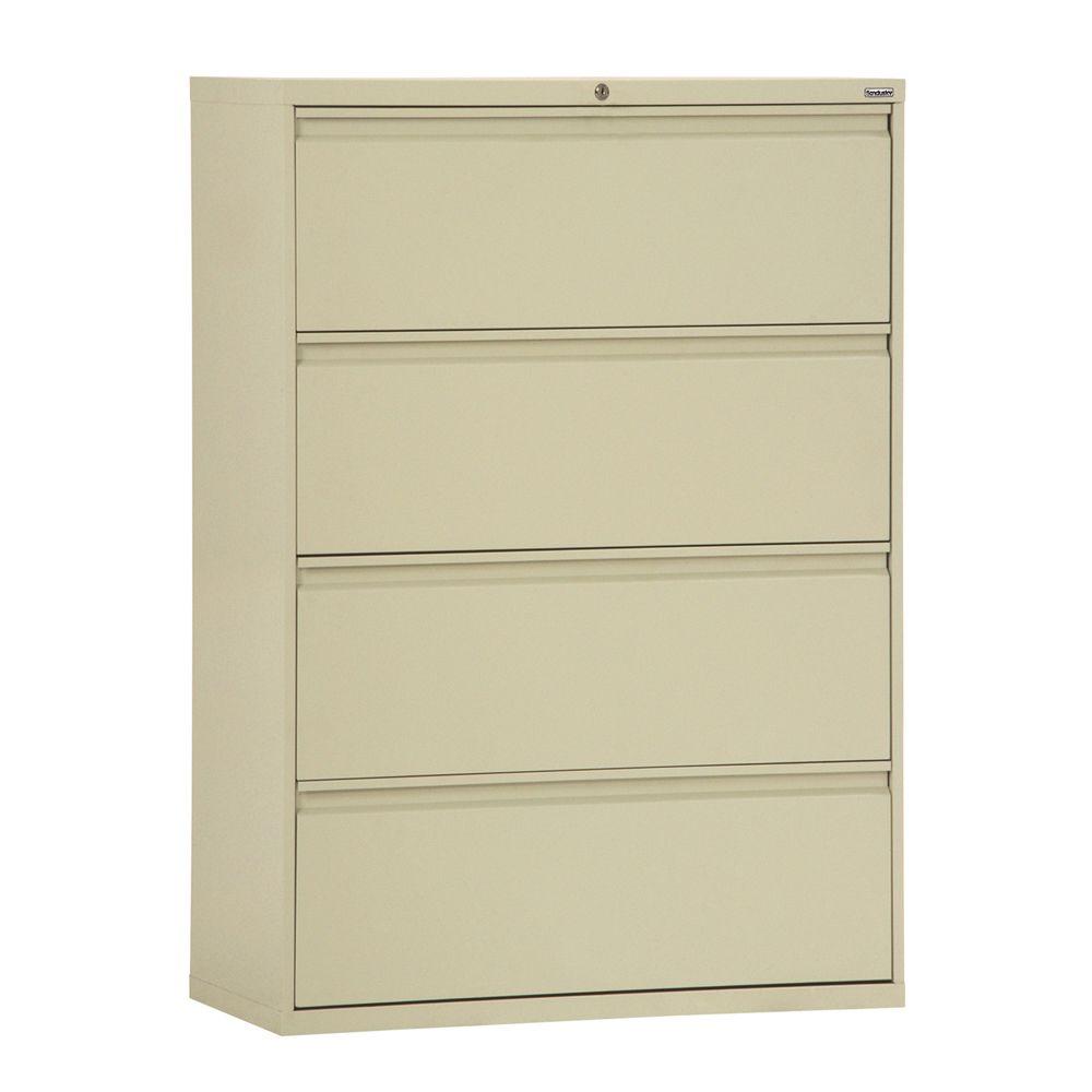 800 Series 53.25 in. H x 42 in. W x 19.25 in. D 4-Drawer Full Pull Lateral File Cabinet in Putty