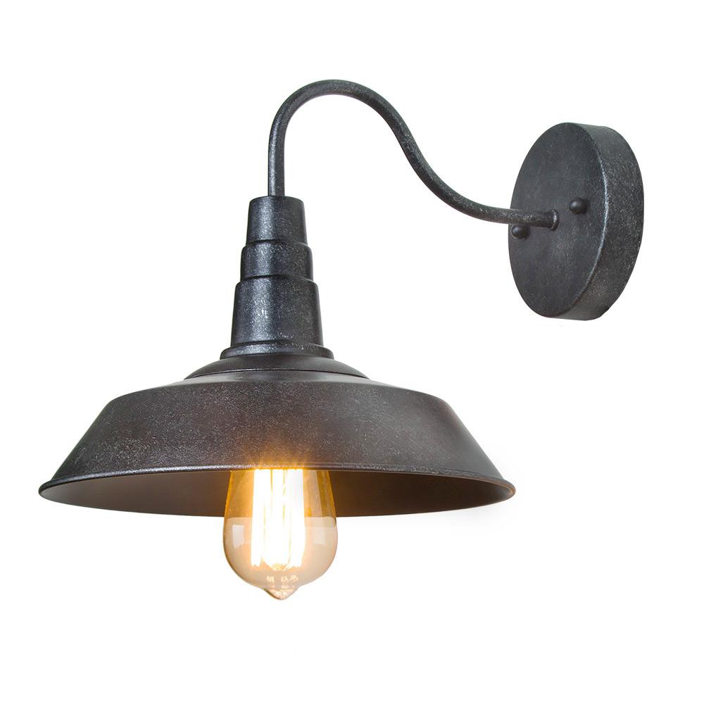 Lnc 1 Light Black Gooseneck Wall Sconce A0224106 The Home Depot Lnc 1 Light Black Gooseneck Wall Sconce