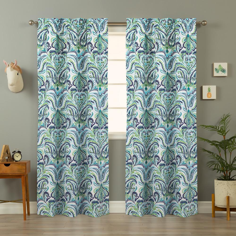 Nouvelle Home Painterly Paisley 40 In W X 84 In L Curtain Panel