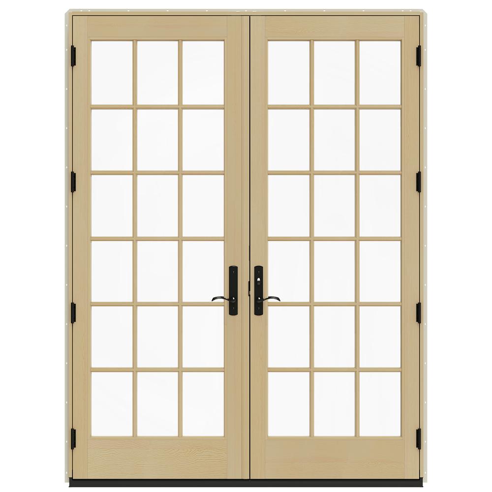 JELDWEN 71.25 in. x 95.5 in. 18 Lite CL Swinging French Patio Door in Dark Chocolate