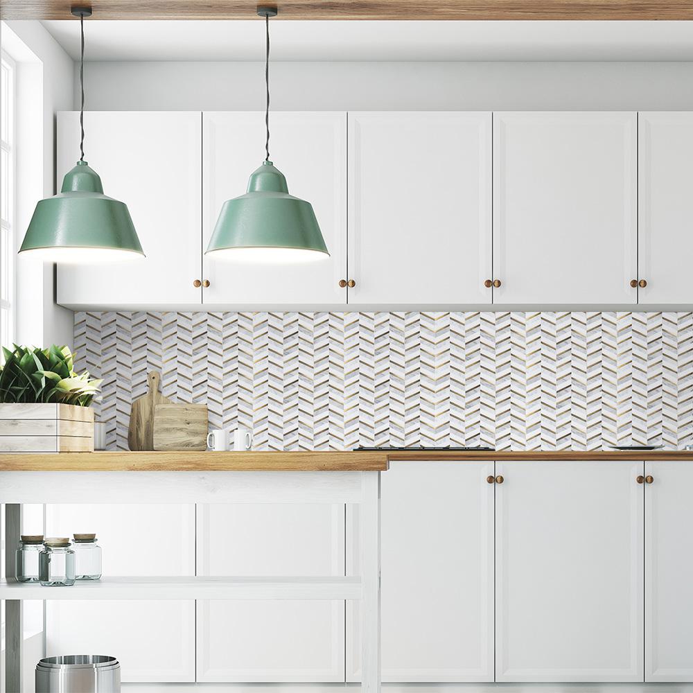 Jeffrey Court Dreamcicle White Chevron 11 75 In X 12 75 In X 8mm