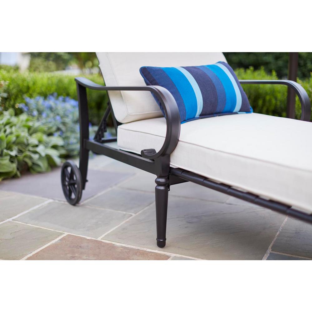 Laurel Oaks Brown Steel Outdoor Patio Chaise Lounge With Bare Cushions