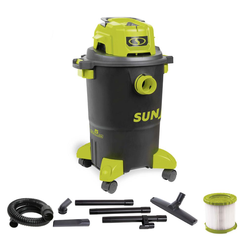 Sun Joe 5 Gal. 7.0-Peak HP Industrial Motor Wet/Dry Vacuum, Blacks. ** ITEM IS MISSING SOME COMPONENTS AND HAS BEEN USED PREVIOUSLY.